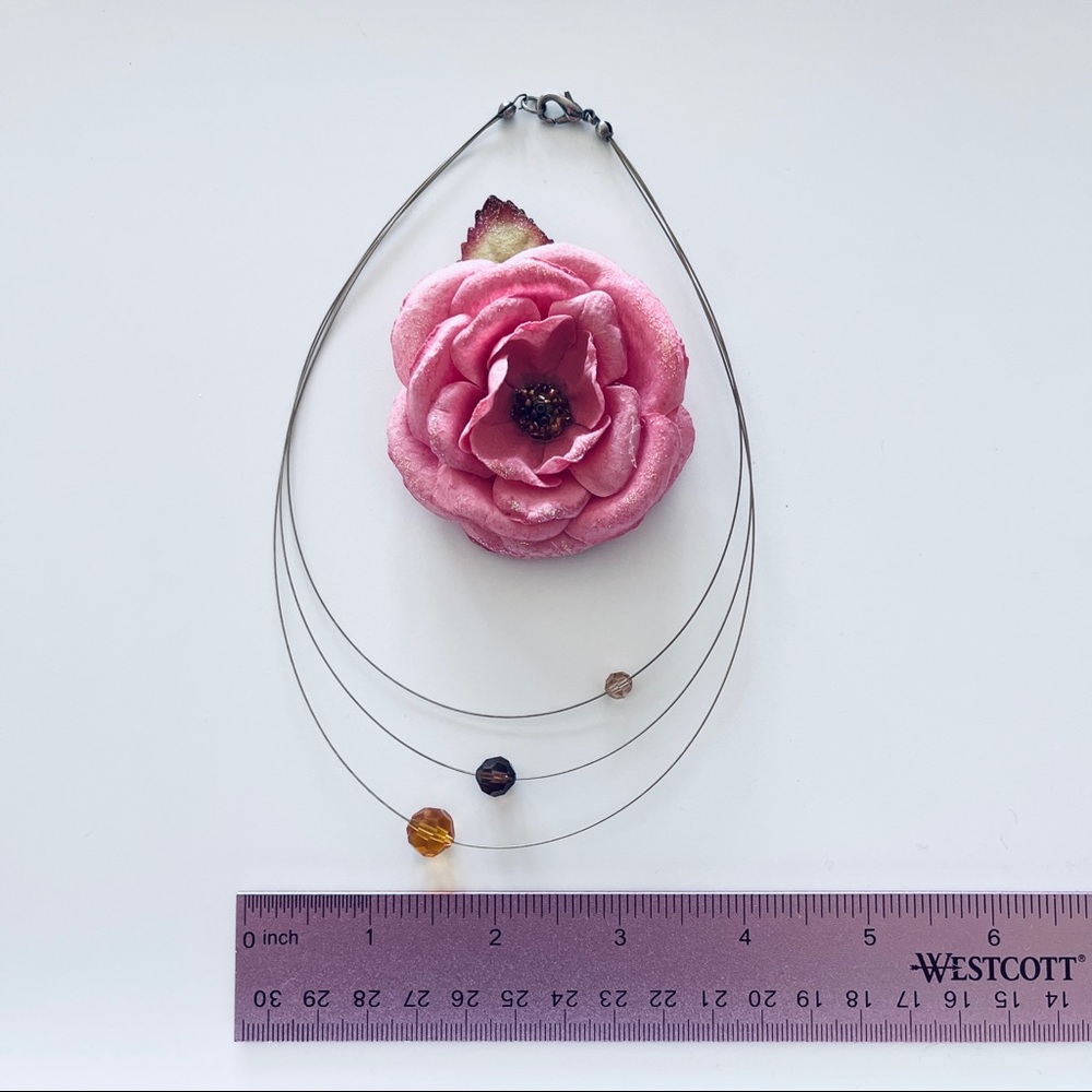 Wire Layer Necklace made with Swarovski Crystal